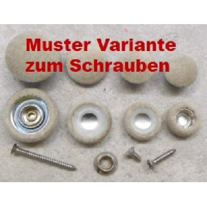 Polsterknöpfe zum Schrauben mit Kunstleder bezogen