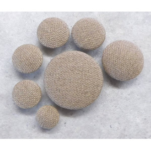 Polsterknöpfe mit Webstoff Braunbeige