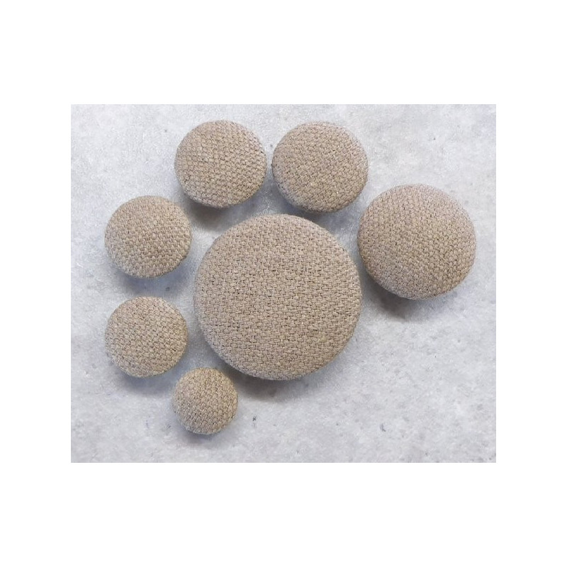Polsterknöpfe mit Webstoff Braunbeige